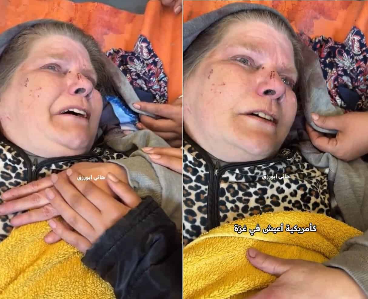 سيدة أمريكية في غزة تتحدى قصف الاحتلال وتوجه رسائل لبلادها أمريكية أصيبت خلال قصف على غزة