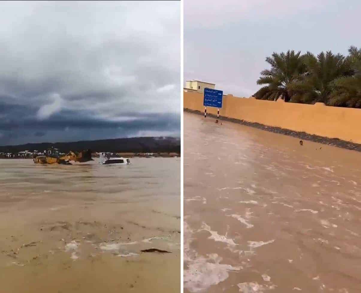 سيول غزيرة تجتاح ولايات سلطنة عمان وتسبب حالة من الذعر بين السكان ومشاهد مفزعة. سيول سلطنة عمان