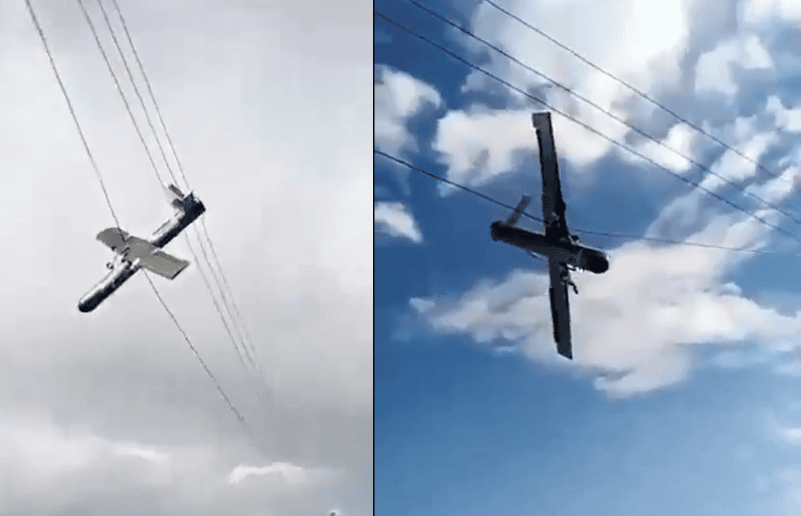 مسيرة إيرانية تعلق بأسلاك الكهرباء في العراق.. حقيقة فيديو غزا المواقع مسيرة إيرانية تعلق بأسلاك الكهرباء في العراق.. حقيقة فيديو غزا المواقع